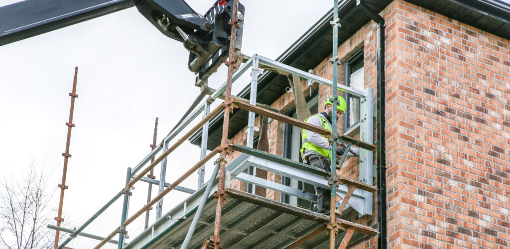 An icf home during construction